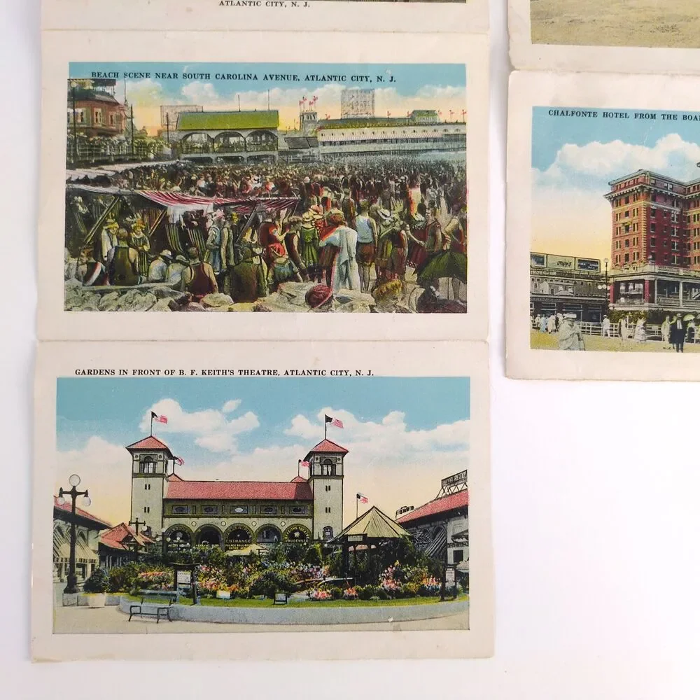 Atlantic City New Jersey Fold-Out Postcards Early 1900s‎ Hotel Elephant Bathing+